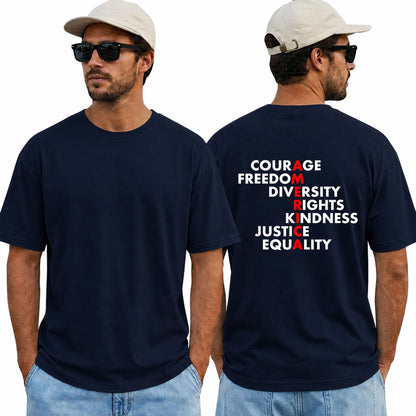 America Courage Freedom Diversity Rights Kindness Justice Equality Shirt Anti Trump Political Graphic Tee Resistance Gift For Adults