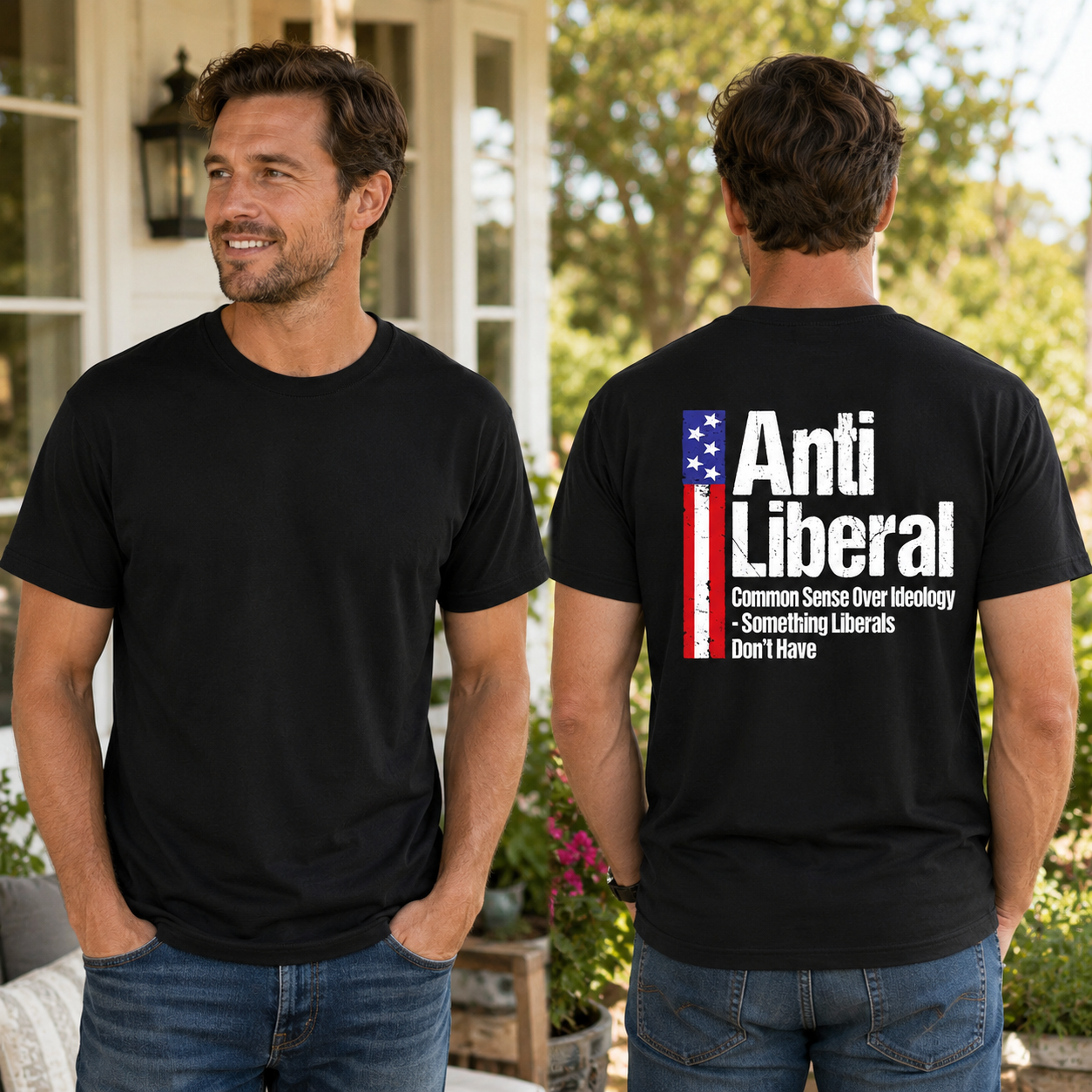 Anti Liberal Common Sense Over Ideology Shirt Funny Conservative Political Graphic Tee Patriot Gift For Adults