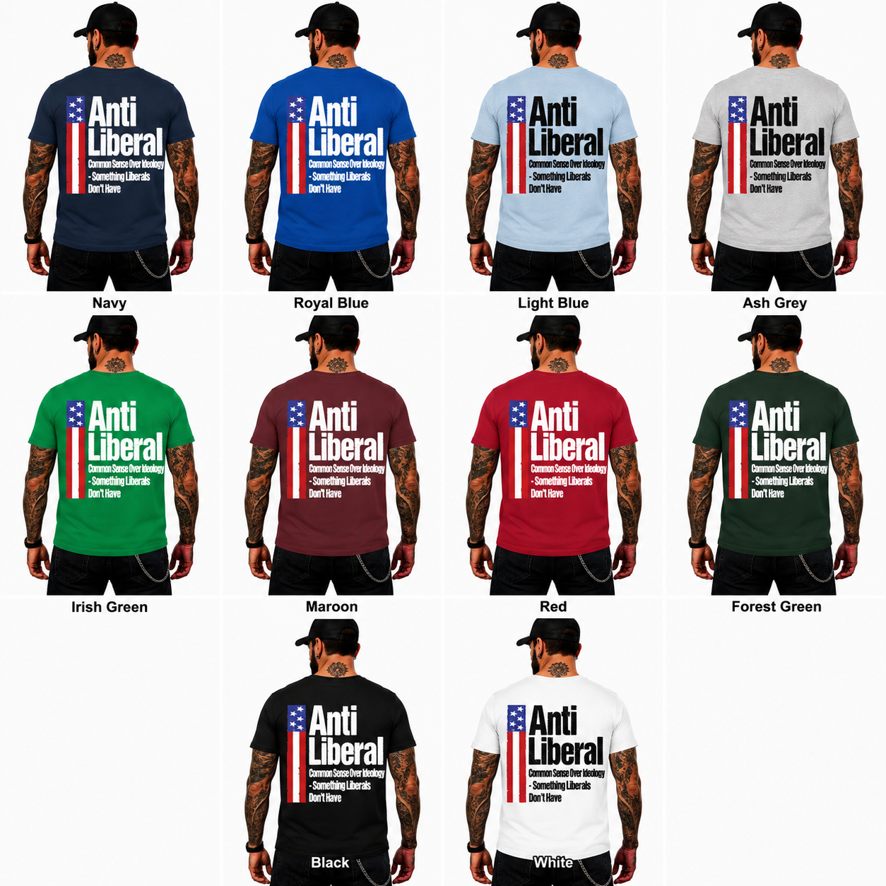 Anti Liberal Common Sense Over Ideology Shirt Funny Conservative Political Graphic Tee Patriot Gift For Adults