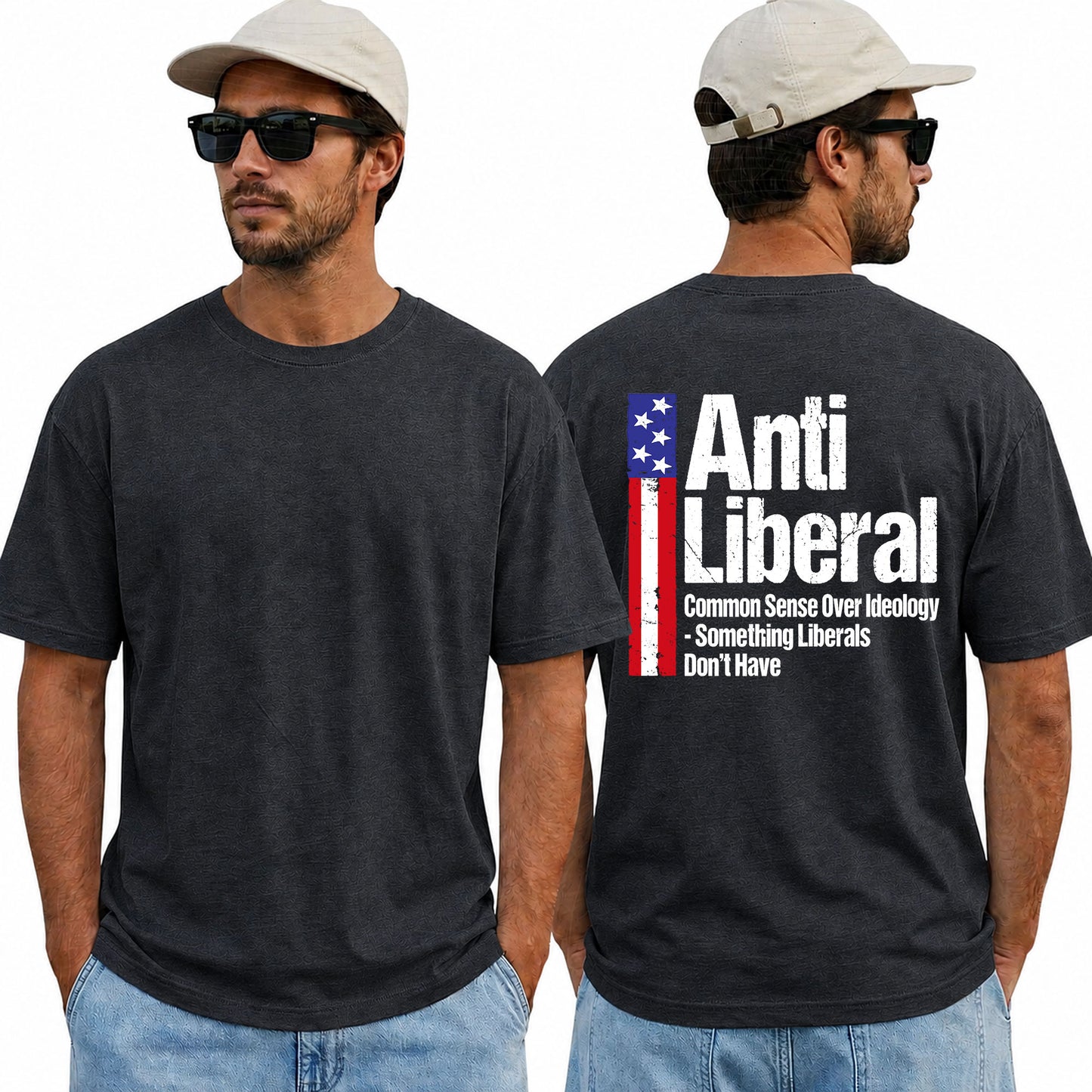 Anti Liberal Common Sense Over Ideology Shirt Funny Conservative Political Graphic Tee Patriot Gift For Adults