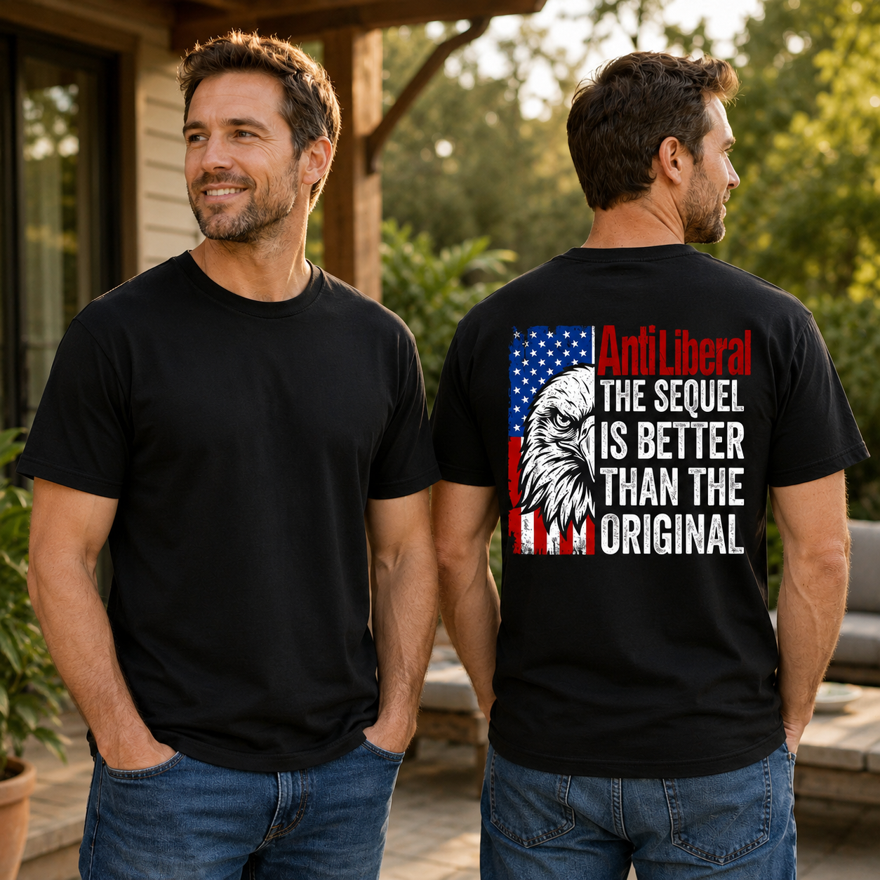 Anti Liberal The Sequel Is Better Than The Original Shirt Patriotic Conservative Graphic Tee Political Gift For Adults