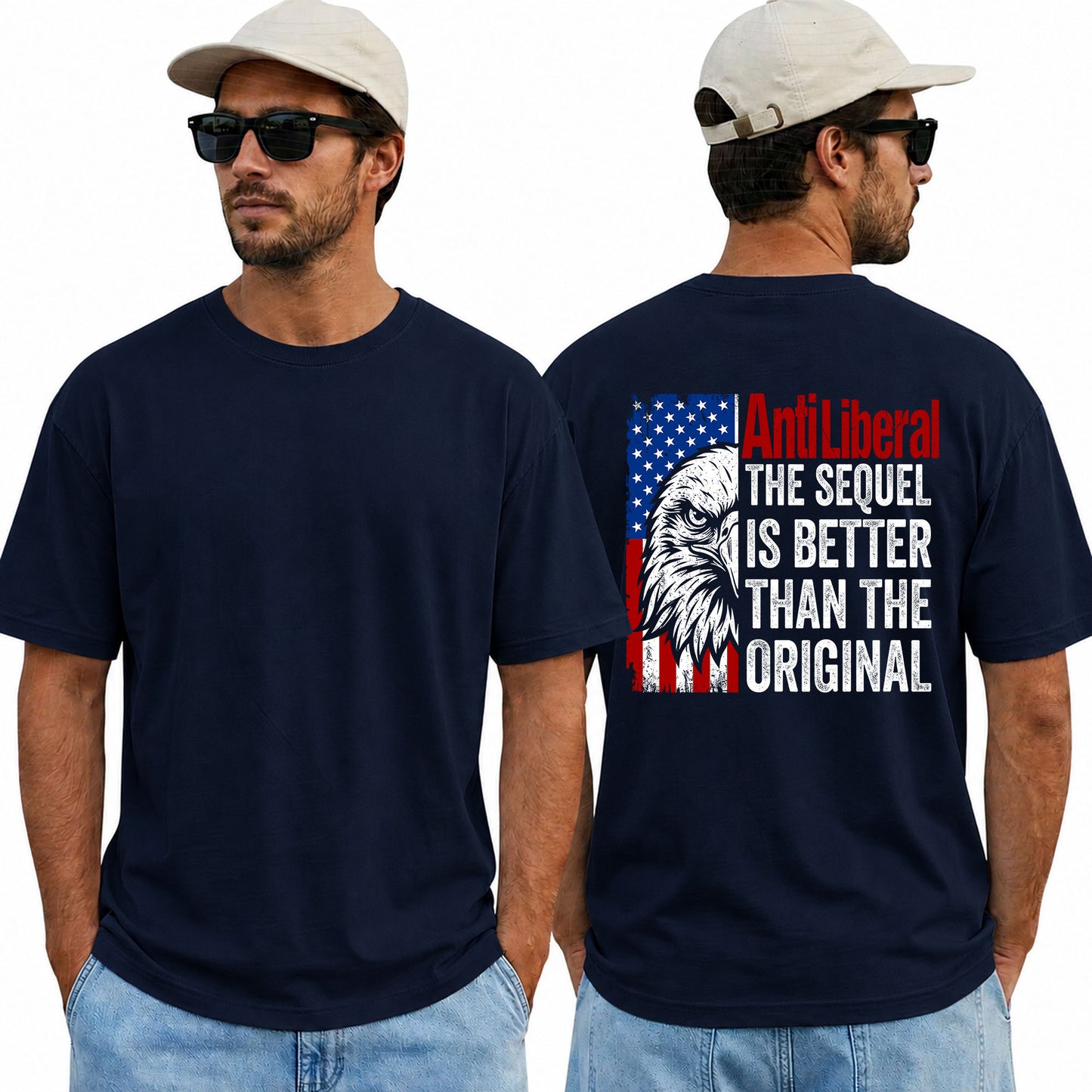 Anti Liberal The Sequel Is Better Than The Original Shirt Patriotic Conservative Graphic Tee Political Gift For Adults
