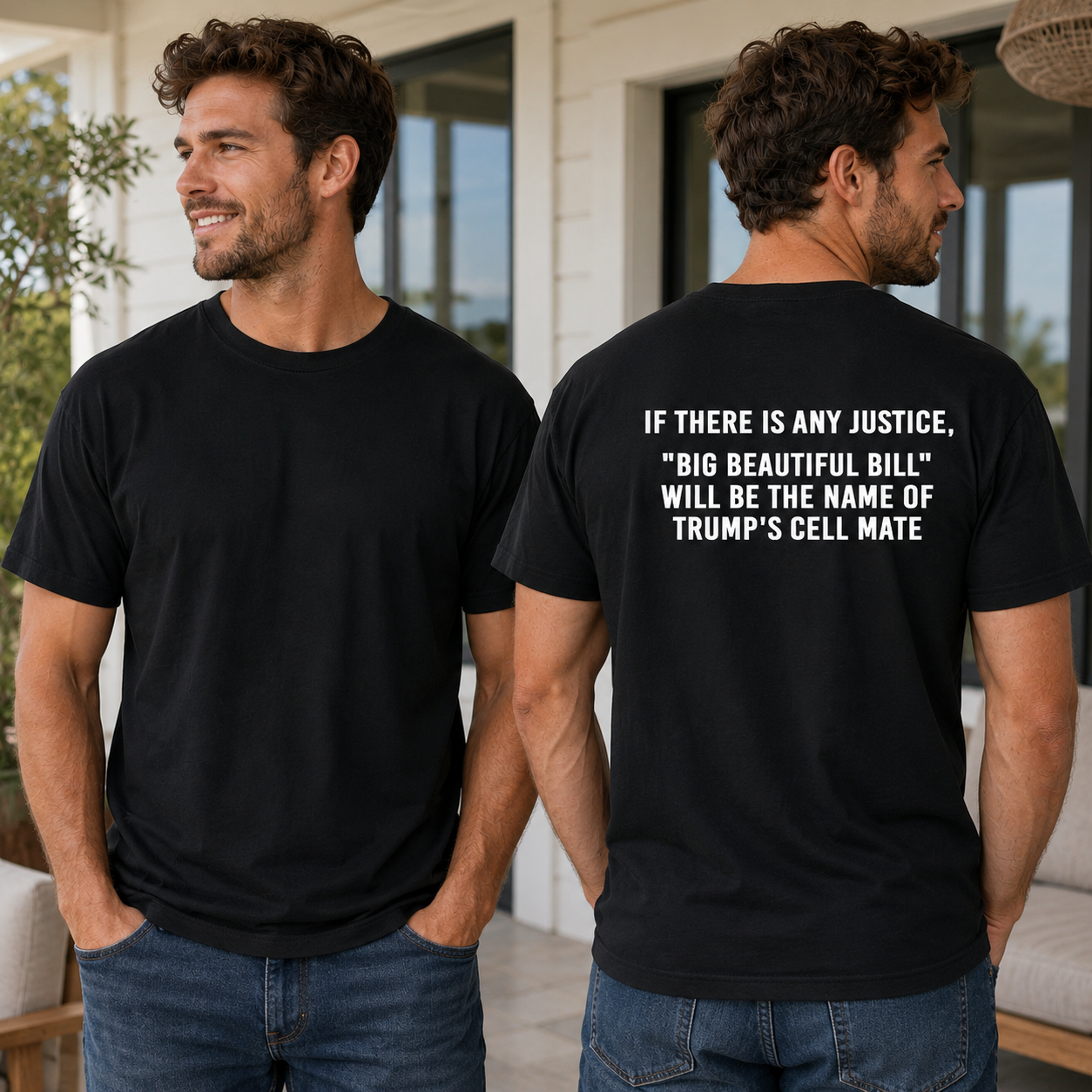 Big Beautiful Bill Will Be The Name Of Trumps Cell Mate Shirt Funny Anti Trump Political Graphic Tee Protest Gift For Adults