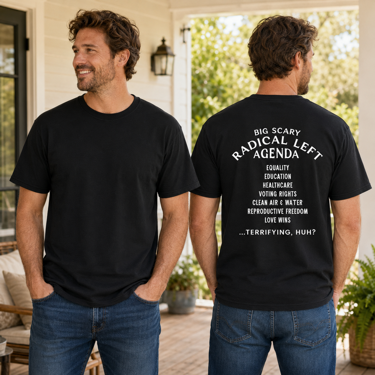 Big Scary Radical Left Agenda Shirt Funny Liberal Political Graphic Tee Equality Protest Gift For Adults