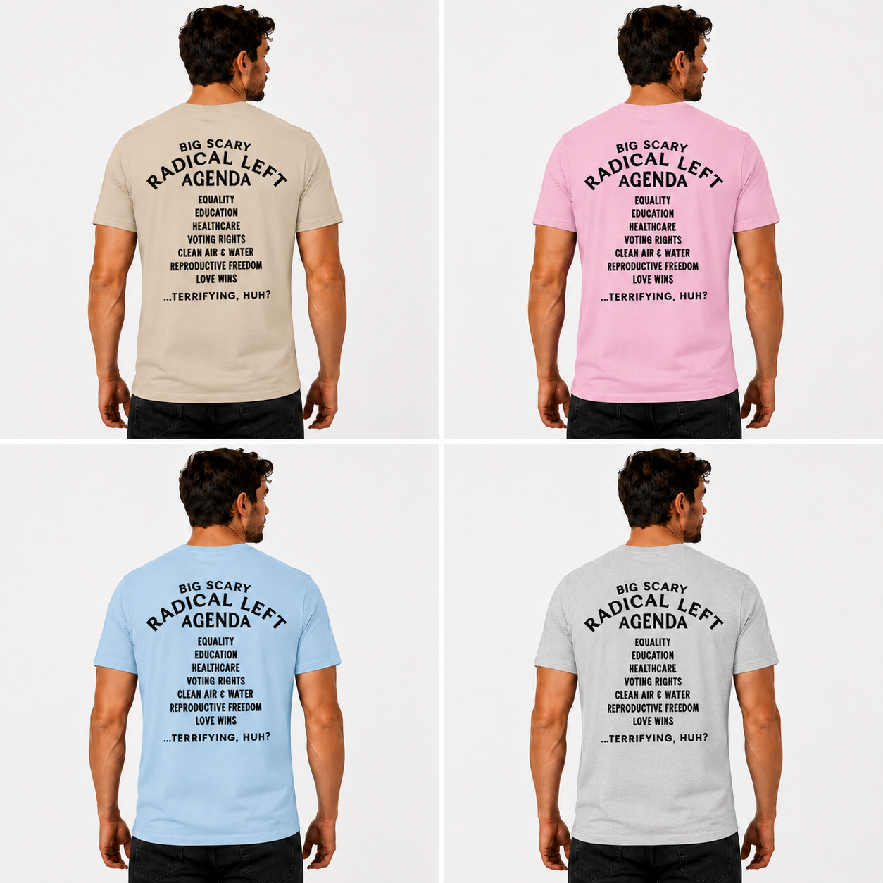 Big Scary Radical Left Agenda Shirt Funny Liberal Political Graphic Tee Equality Protest Gift For Adults