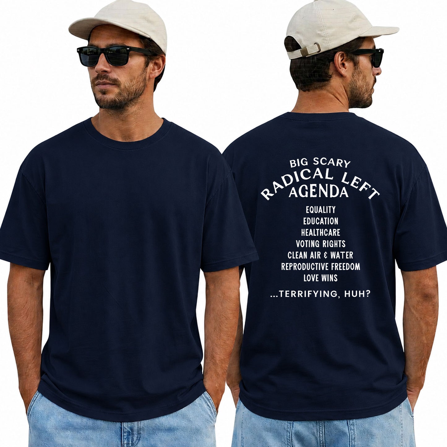 Big Scary Radical Left Agenda Shirt Funny Liberal Political Graphic Tee Equality Protest Gift For Adults