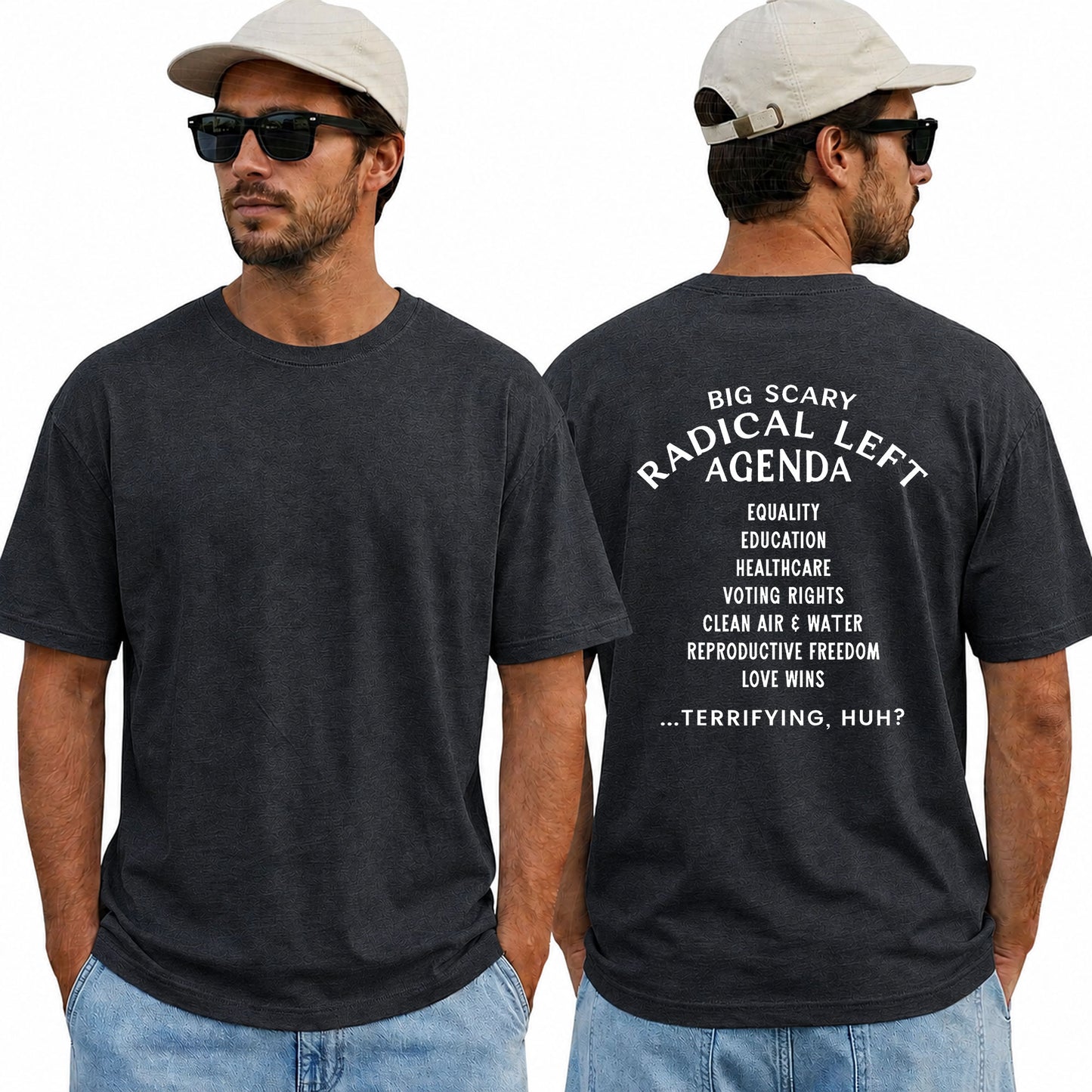 Big Scary Radical Left Agenda Shirt Funny Liberal Political Graphic Tee Equality Protest Gift For Adults