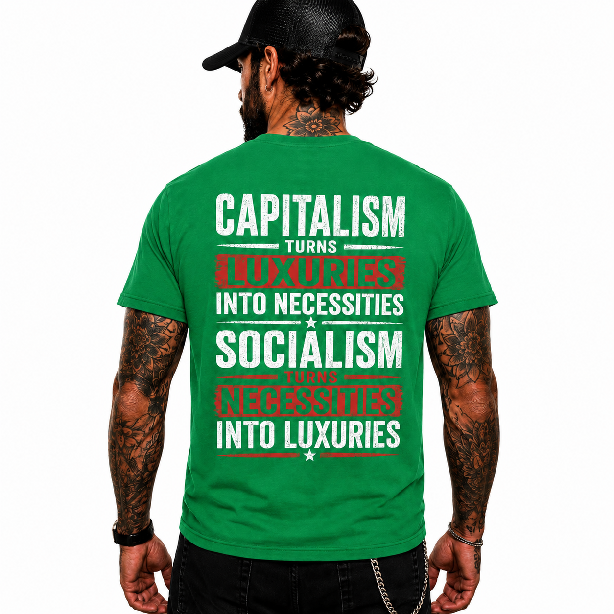 Capitalism Turns Luxuries Into Necessities Shirt Conservative Political Graphic Tee Patriot Gift For Adults