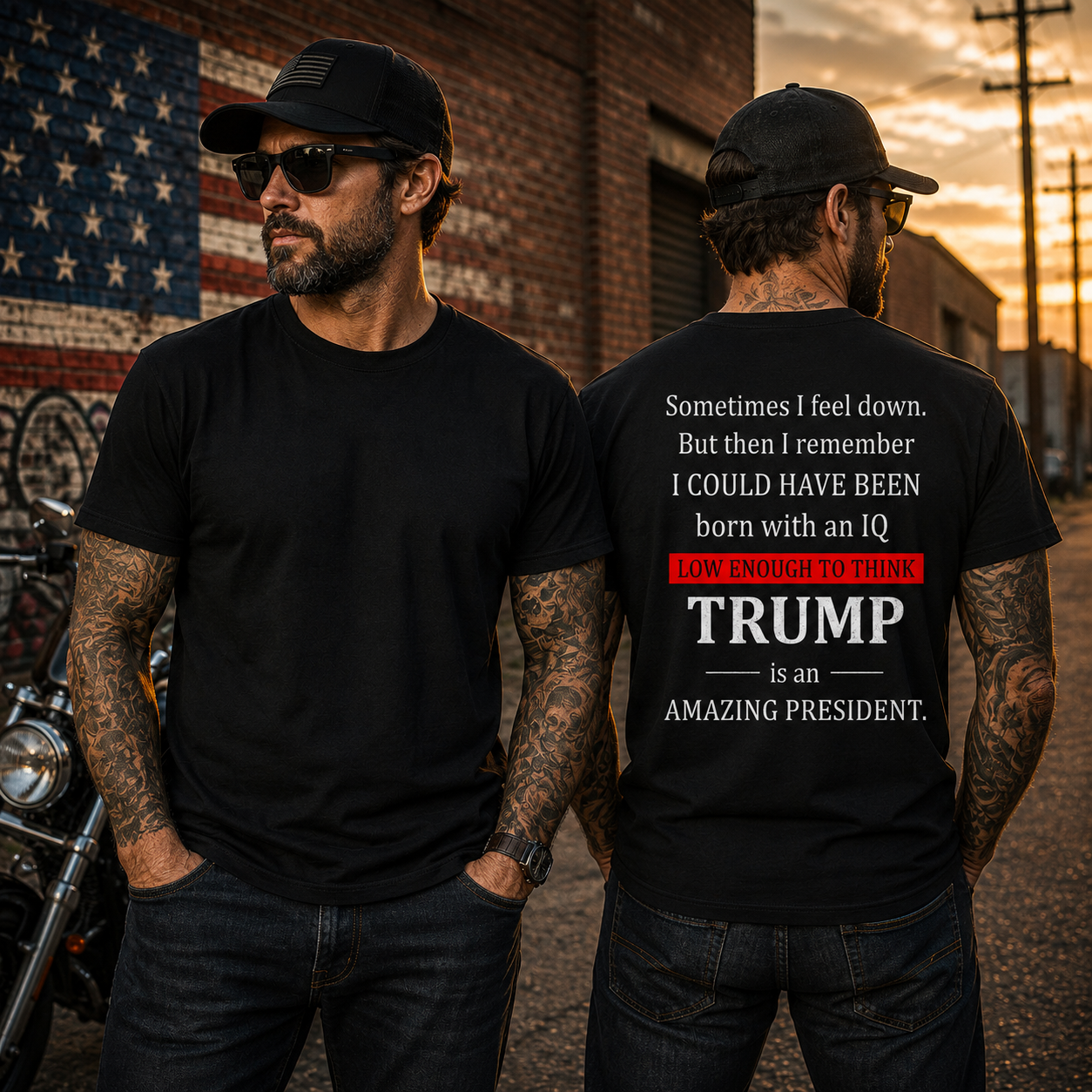 Low Enough To Think Trump Is An Amazing President Shirt Funny Anti Trump Political Graphic Tee Protest Gift For Adults