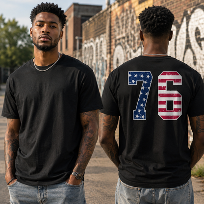 The Spirit Of 76 Shirt Patriotic American Flag Independence Day Graphic Tee 4th Of July Gift For Adults