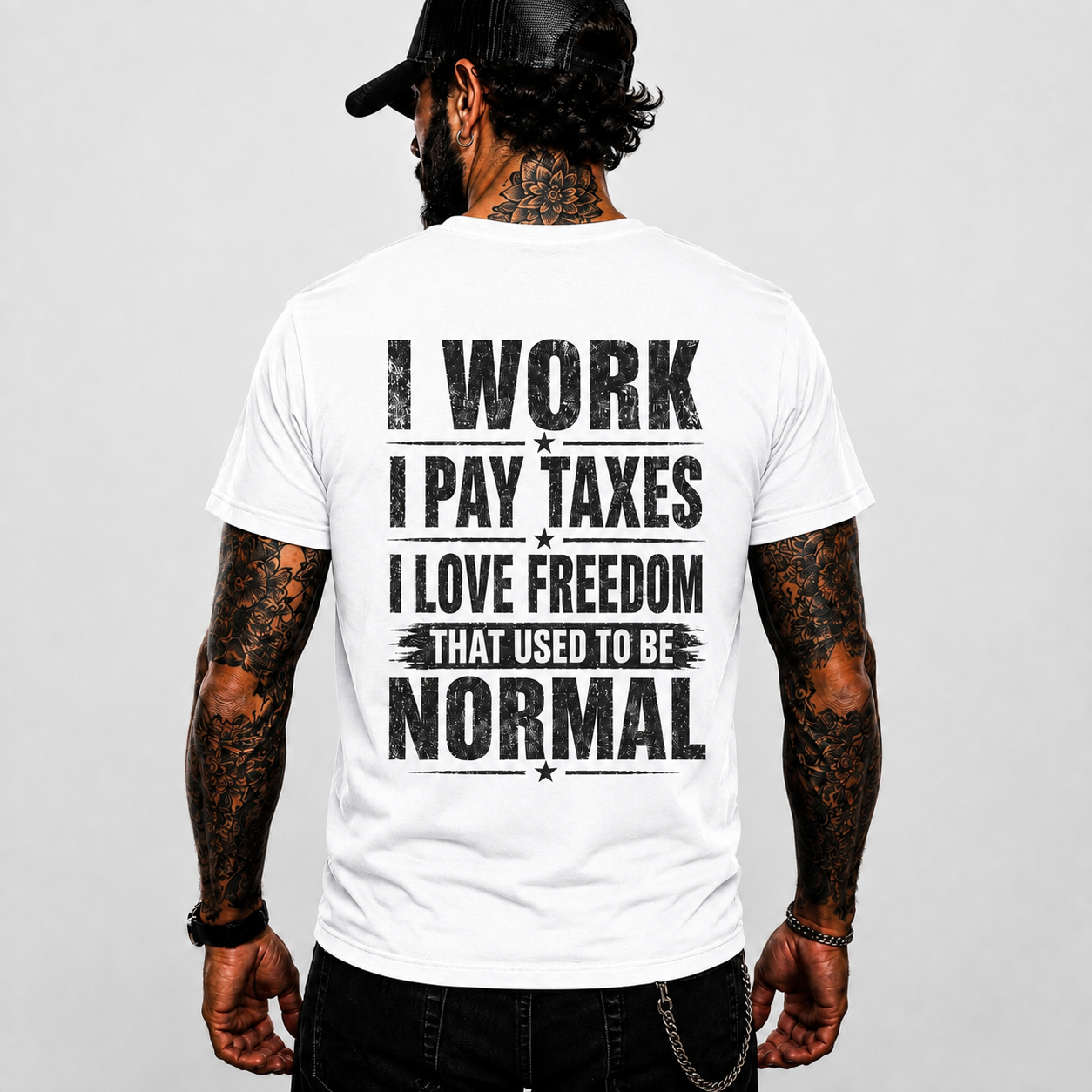 I Work I Pay Taxes I Love Freedom Shirt Patriotic Conservative Graphic Tee American Freedom Gift For Men