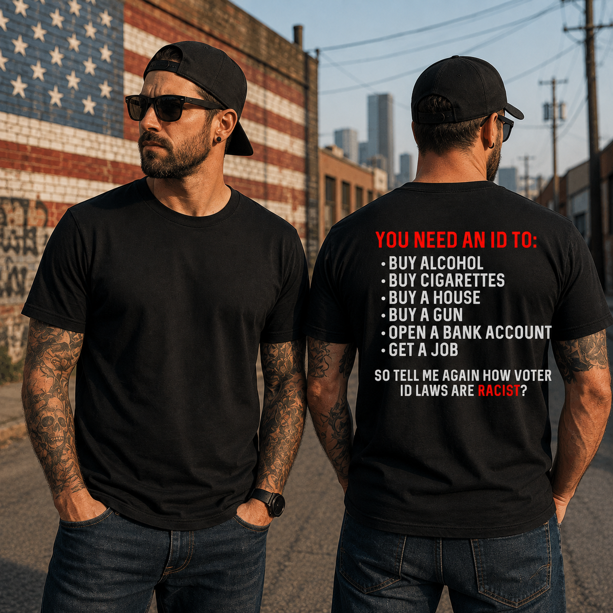 You Need An ID Shirt Funny Conservative Patriotic Graphic Tee Voter Rights Gift For Adults