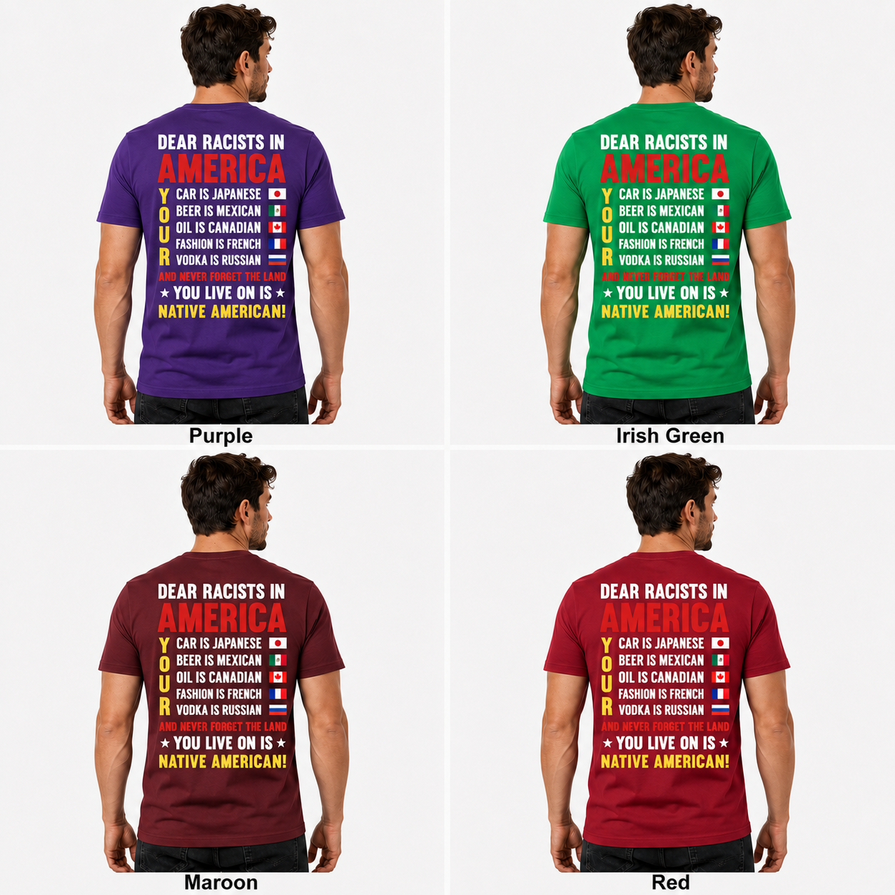 Dear Racists In America Native American Anti Racism Shirt Equality Graphic Tee Social Justice Gift For Adults