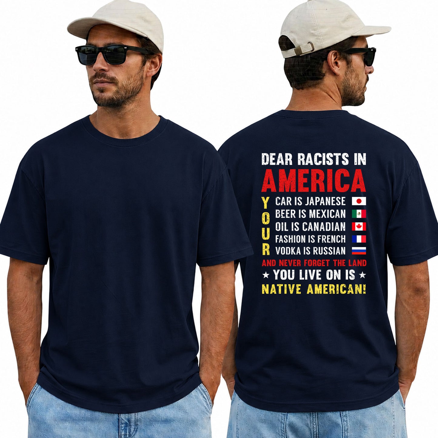 Dear Racists In America Native American Anti Racism Shirt Equality Graphic Tee Social Justice Gift For Adults