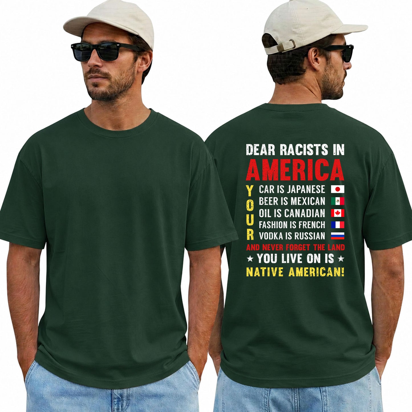 Dear Racists In America Native American Anti Racism Shirt Equality Graphic Tee Social Justice Gift For Adults