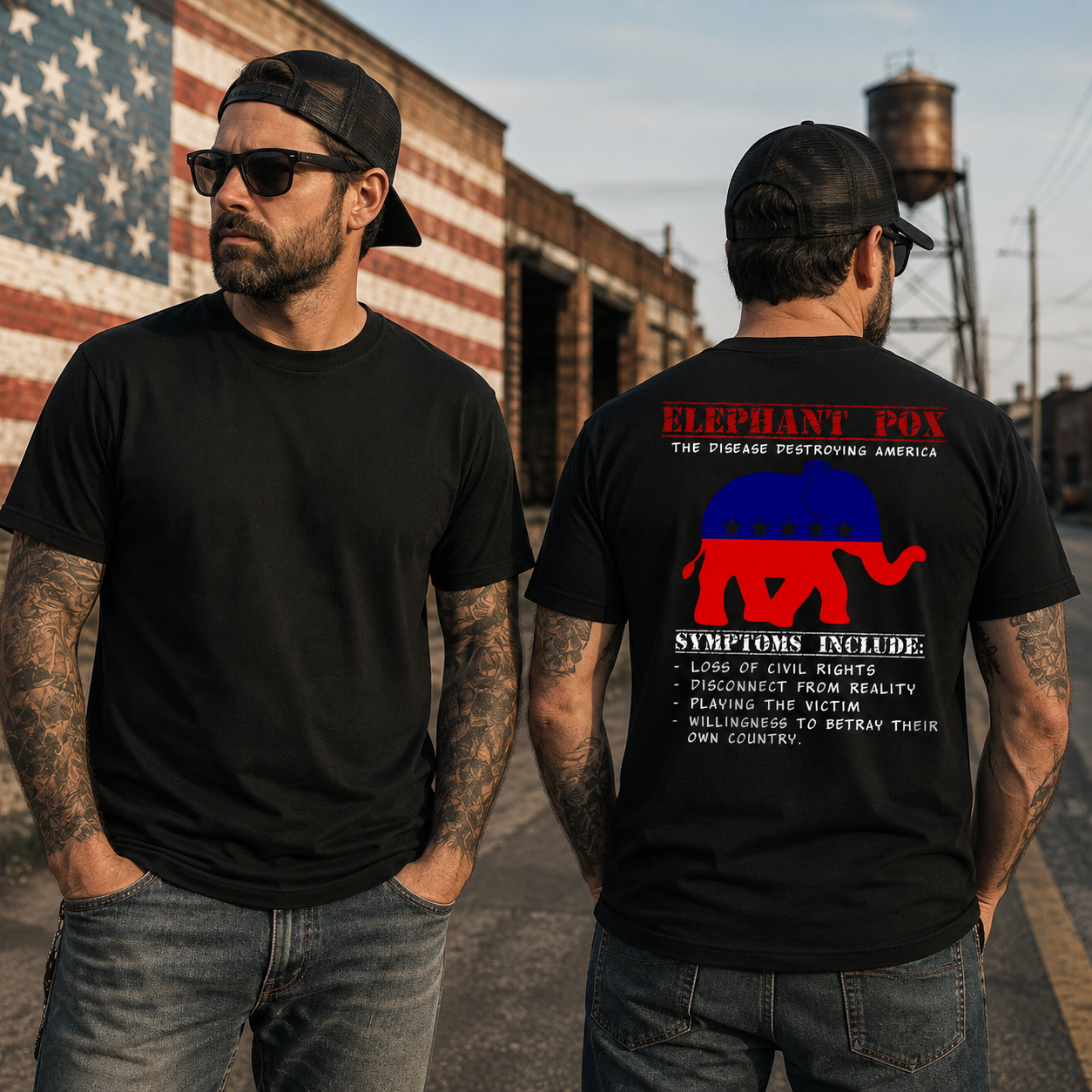 Elephant Pox Shirt Funny Anti Democrat Political Graphic Tee Conservative Humor Republican Gift For Adults