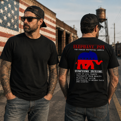 Elephant Pox Shirt Funny Anti Democrat Political Graphic Tee Conservative Humor Republican Gift For Adults