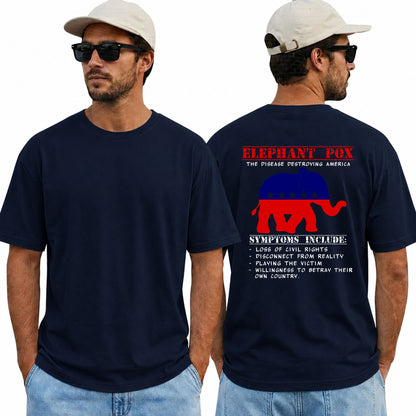 Elephant Pox Shirt Funny Anti Democrat Political Graphic Tee Conservative Humor Republican Gift For Adults