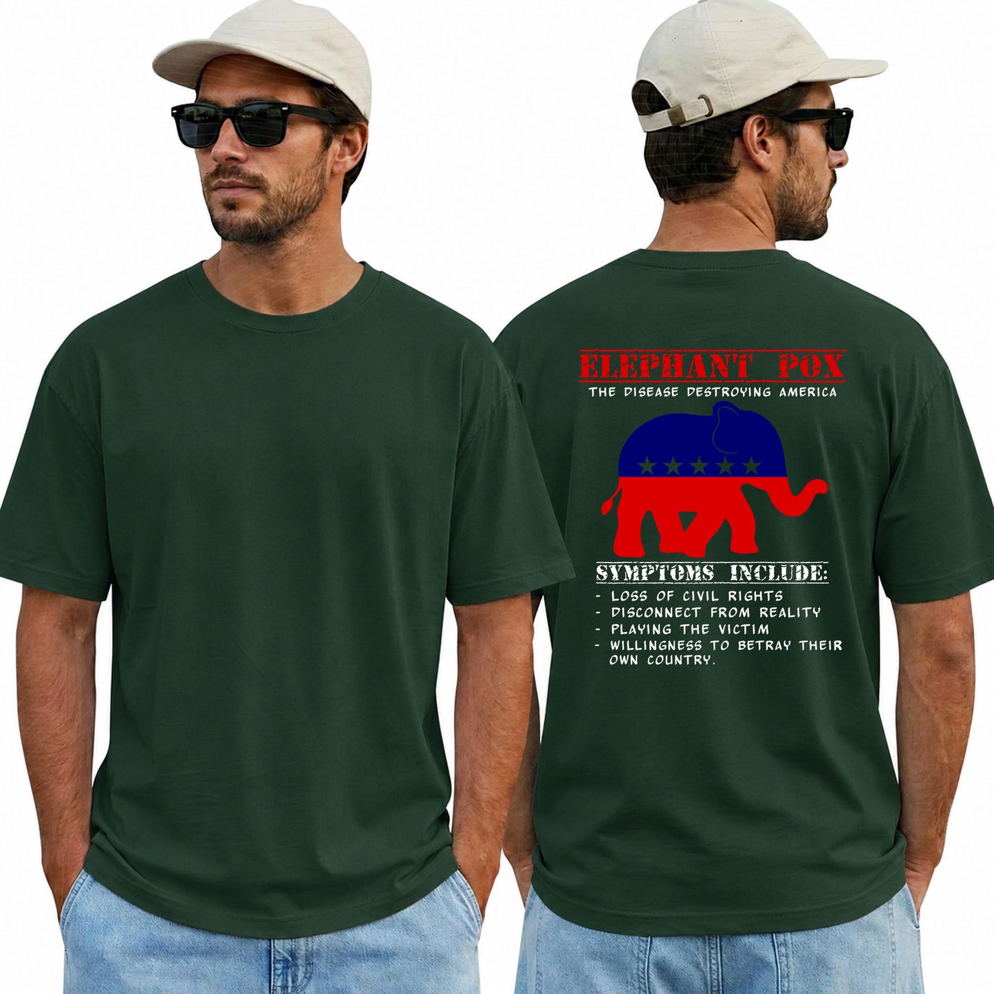Elephant Pox Shirt Funny Anti Democrat Political Graphic Tee Conservative Humor Republican Gift For Adults