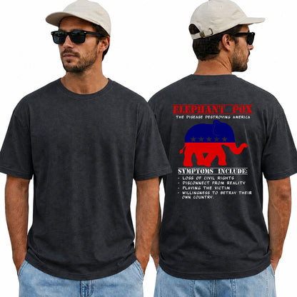 Elephant Pox Shirt Funny Anti Democrat Political Graphic Tee Conservative Humor Republican Gift For Adults