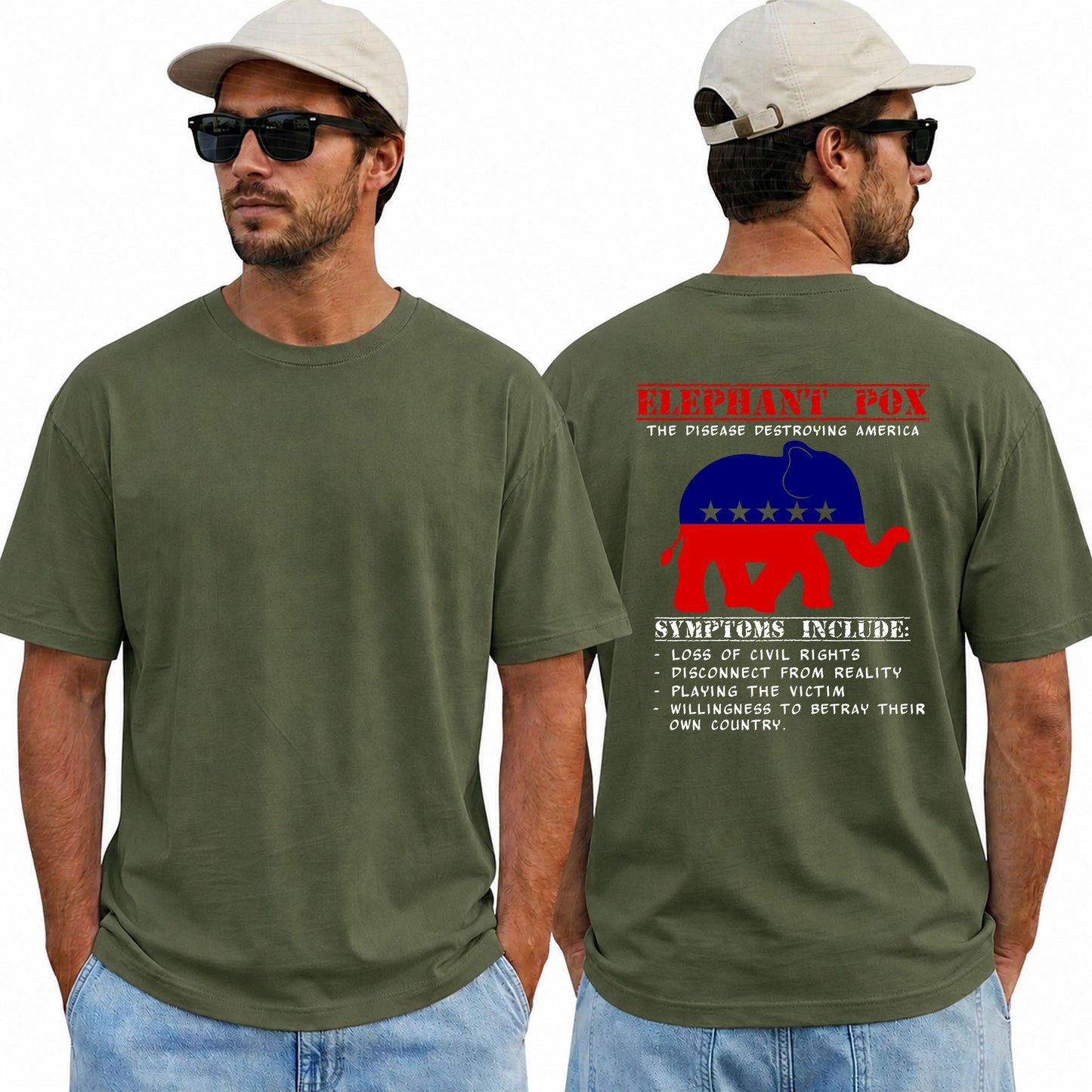 Elephant Pox Shirt Funny Anti Democrat Political Graphic Tee Conservative Humor Republican Gift For Adults