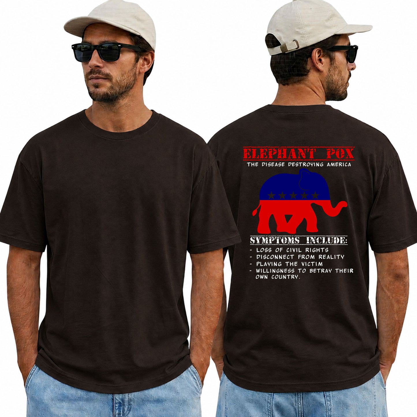 Elephant Pox Shirt Funny Anti Democrat Political Graphic Tee Conservative Humor Republican Gift For Adults