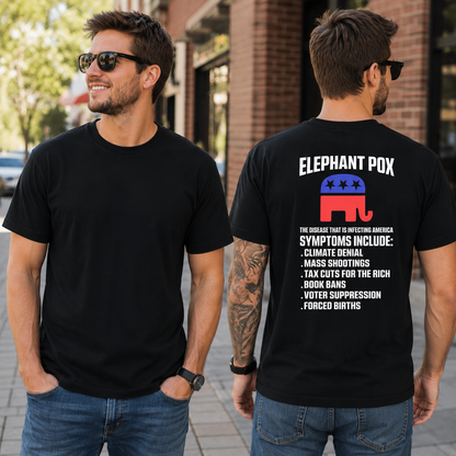 Elephant Pox Shirt Funny Political Graphic Tee Political Humor Gift For Adults