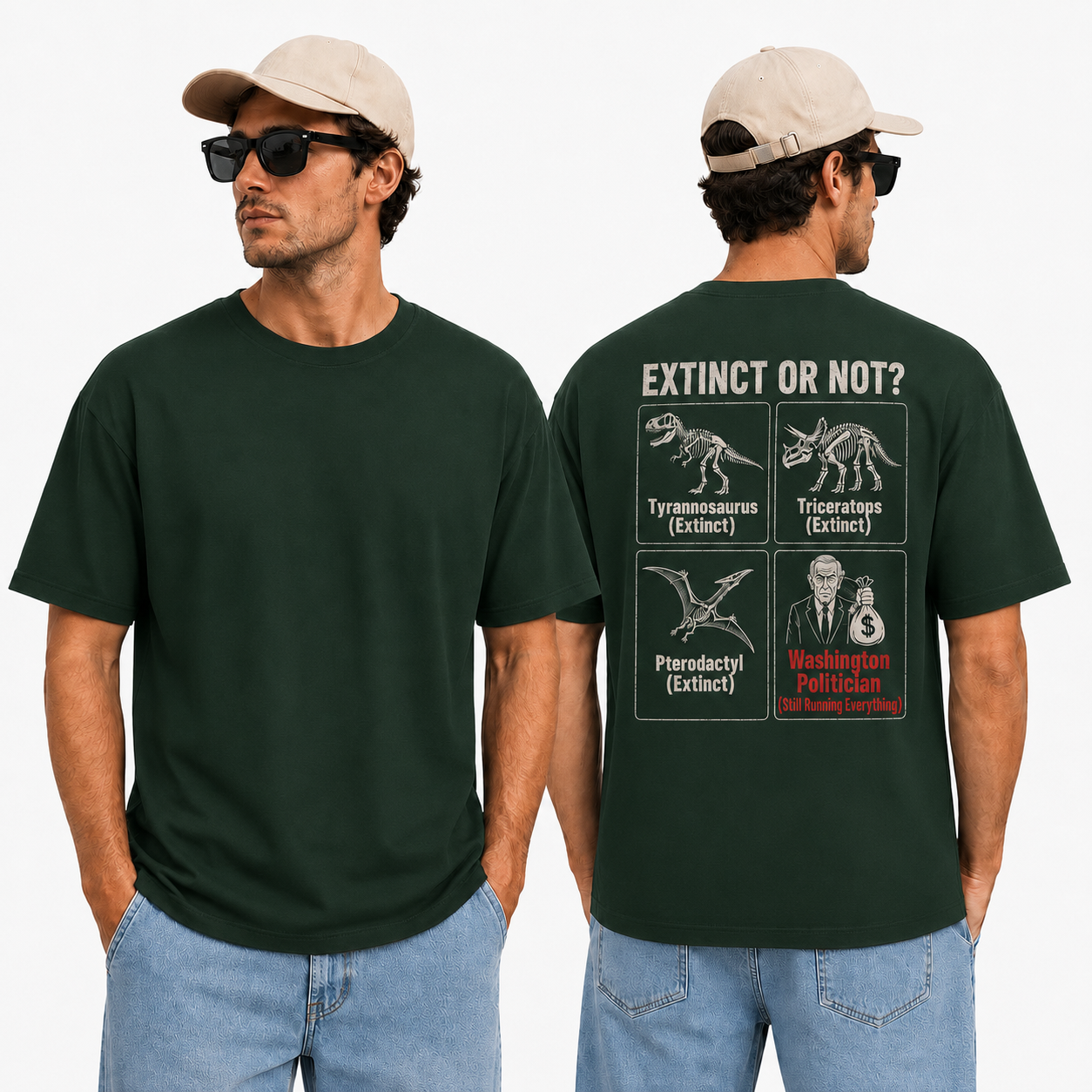 Extinct Or Not Washington Politician Shirt Funny Political Humor Graphic Tee Sarcastic Gift For Adults
