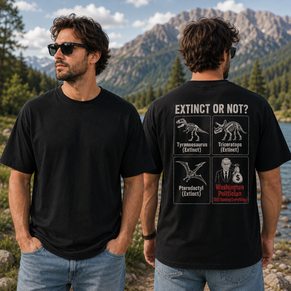 Extinct Or Not Washington Politician Shirt Funny Political Humor Graphic Tee Sarcastic Gift For Adults