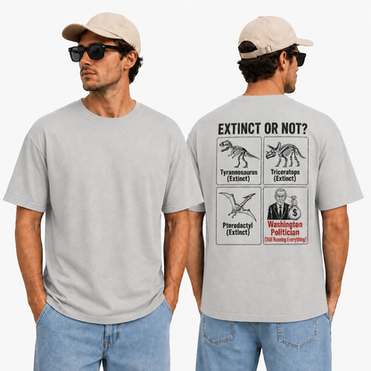 Extinct Or Not Washington Politician Shirt Funny Political Humor Graphic Tee Sarcastic Gift For Adults