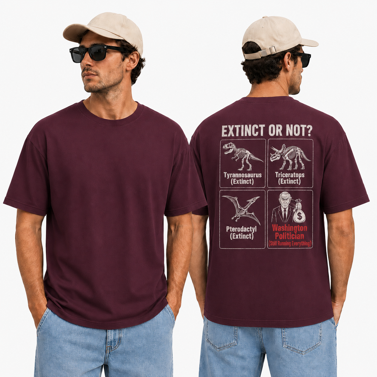 Extinct Or Not Washington Politician Shirt Funny Political Humor Graphic Tee Sarcastic Gift For Adults