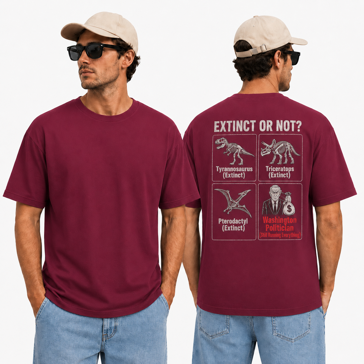 Extinct Or Not Washington Politician Shirt Funny Political Humor Graphic Tee Sarcastic Gift For Adults