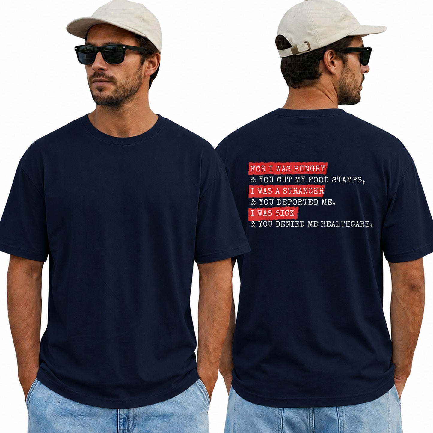 For I Was Hungry Anti Trump Political Protest Shirt Funny Liberal Graphic Tee Resistance Gift For Adults