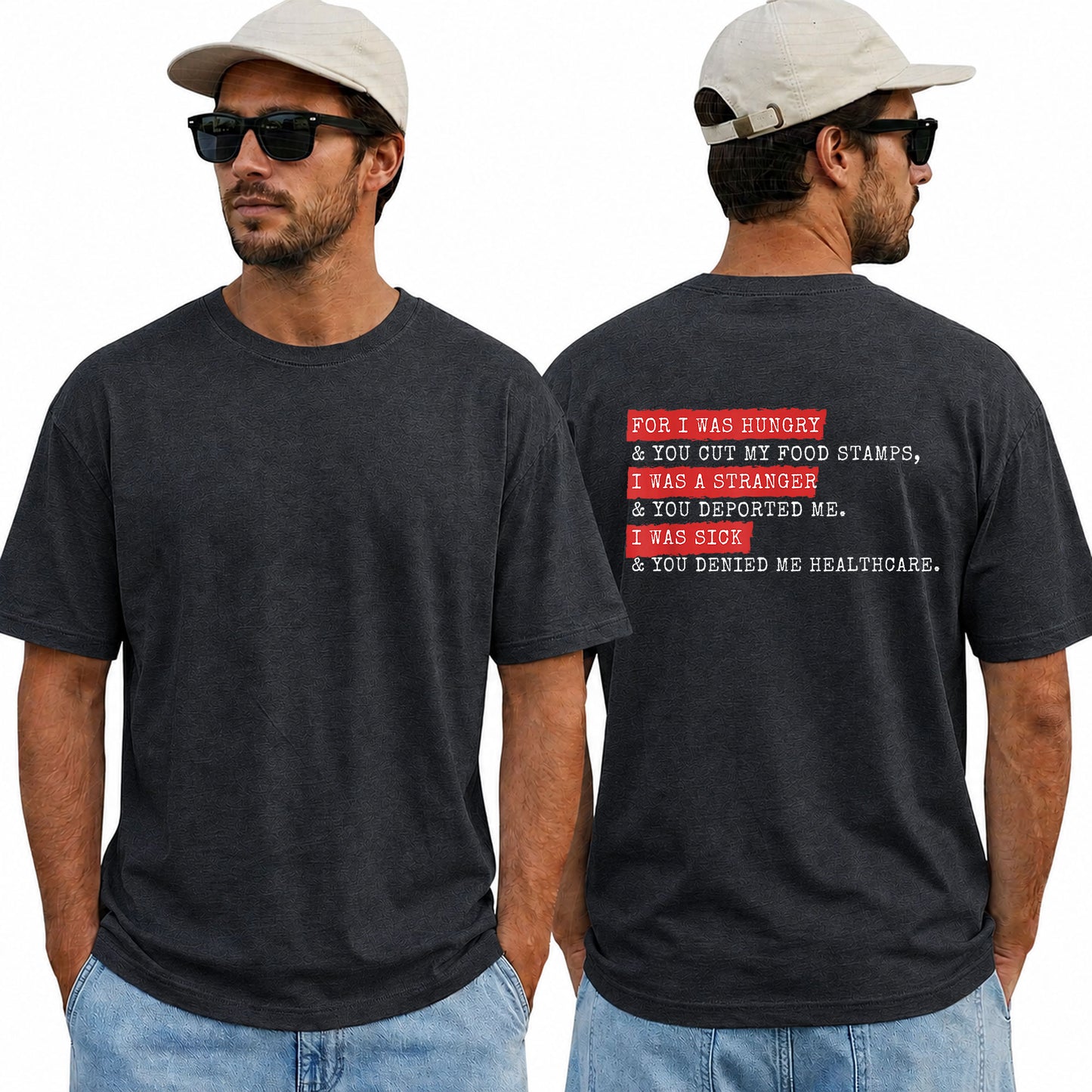 For I Was Hungry Anti Trump Political Protest Shirt Funny Liberal Graphic Tee Resistance Gift For Adults