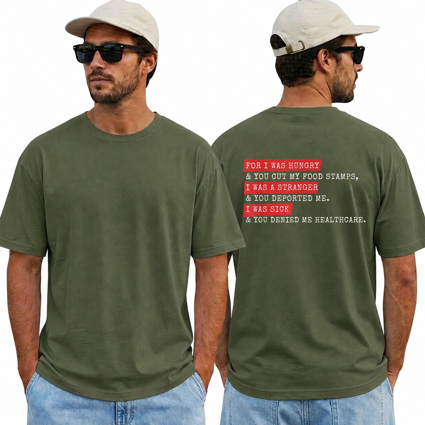 For I Was Hungry Anti Trump Political Protest Shirt Funny Liberal Graphic Tee Resistance Gift For Adults
