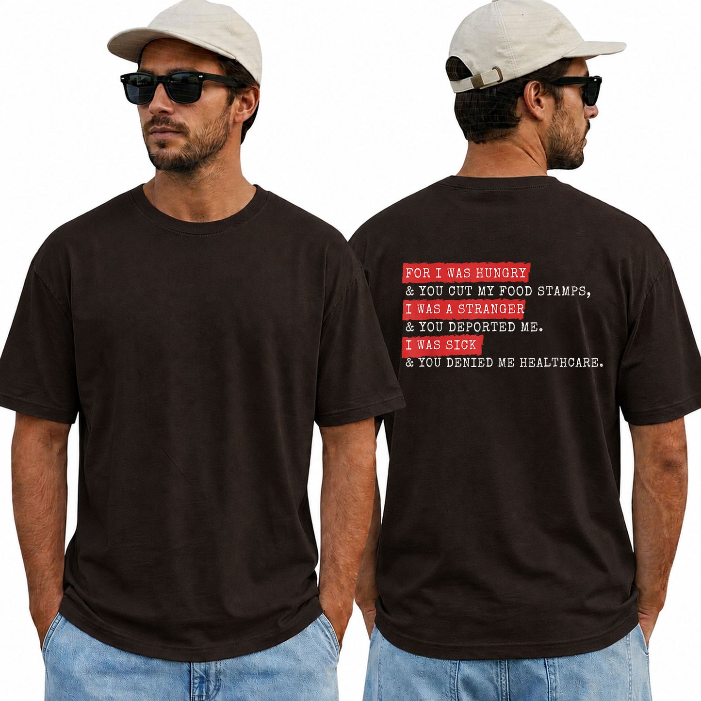 For I Was Hungry Anti Trump Political Protest Shirt Funny Liberal Graphic Tee Resistance Gift For Adults