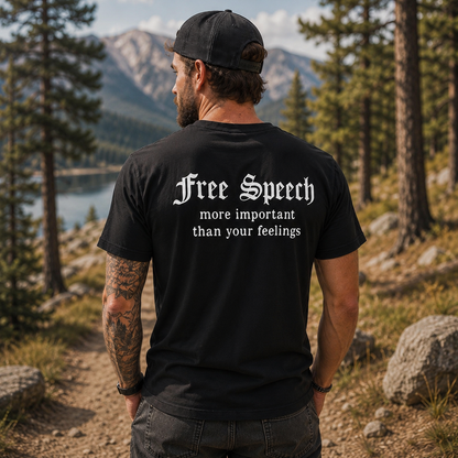 Free Speech More Important Than Your Feelings Shirt Funny Conservative Political Graphic Tee Patriot Gift For Adults