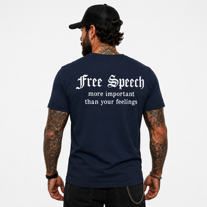 Free Speech More Important Than Your Feelings Shirt Funny Conservative Political Graphic Tee Patriot Gift For Adults