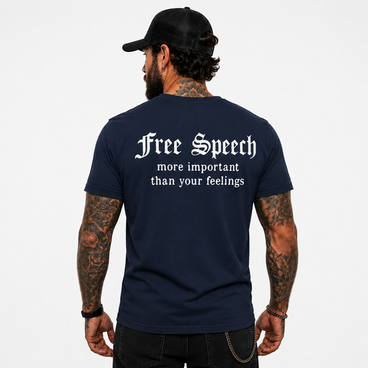 Free Speech More Important Than Your Feelings Shirt Funny Conservative Political Graphic Tee Patriot Gift For Adults