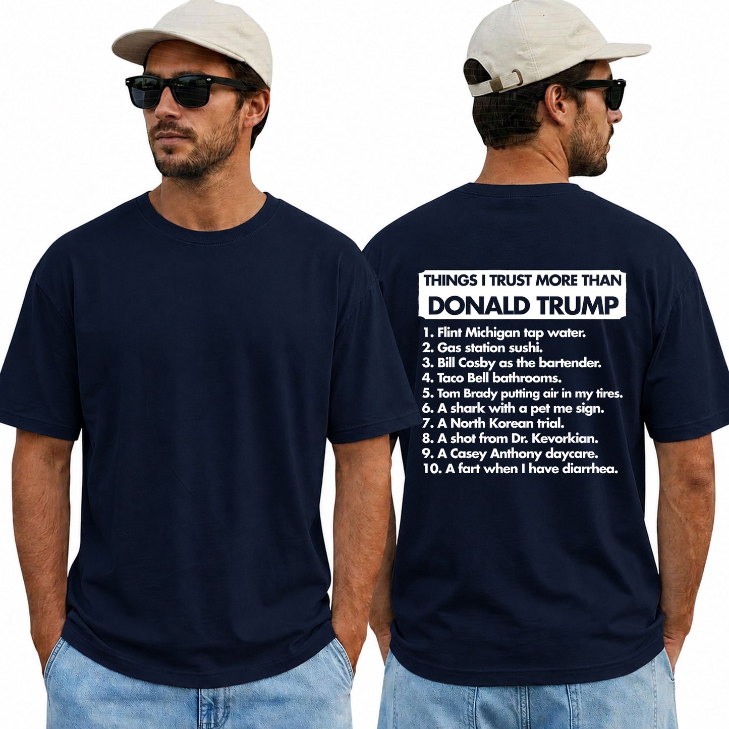 Things I Trust More Than Donald Trump Shirt Funny Anti Trump Political Graphic Tee Protest Gift For Adults