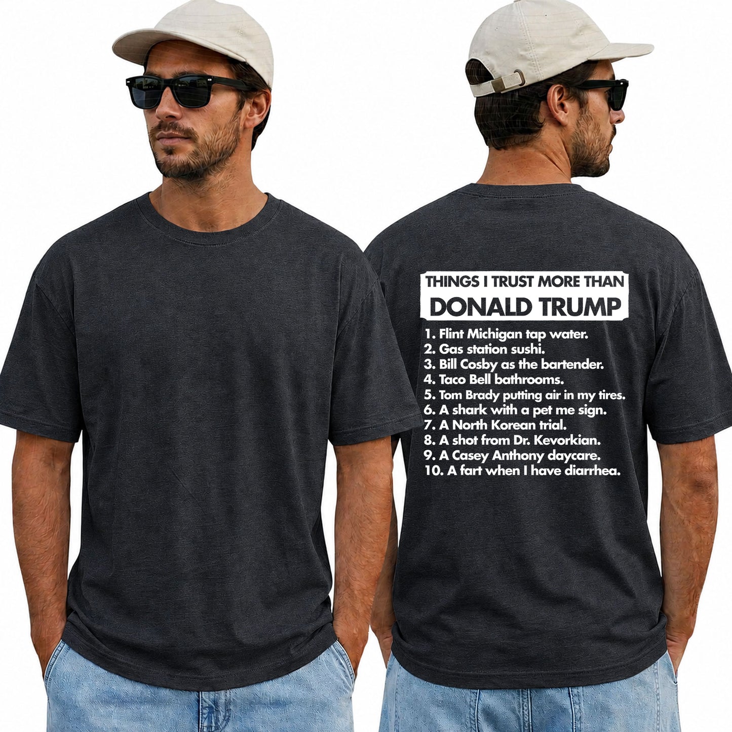 Things I Trust More Than Donald Trump Shirt Funny Anti Trump Political Graphic Tee Protest Gift For Adults