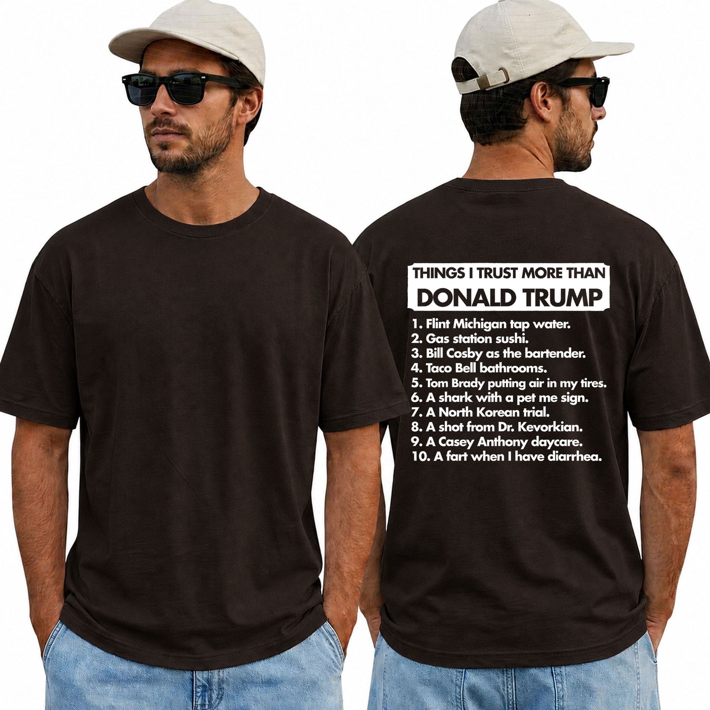 Things I Trust More Than Donald Trump Shirt Funny Anti Trump Political Graphic Tee Protest Gift For Adults