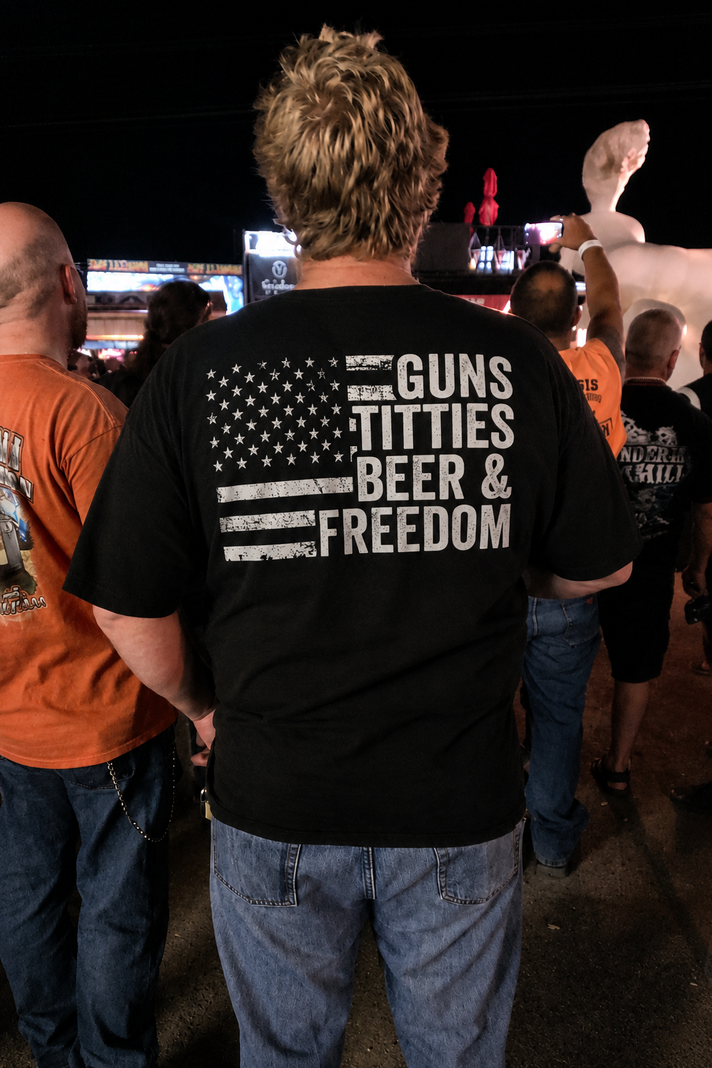 Guns Titties Beer And Freedom Shirt Funny Patriotic Graphic Tee American Flag Gift For Men