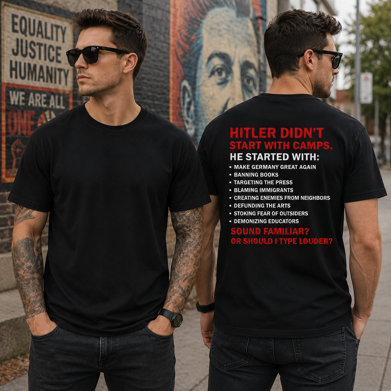 Hitler Didnt Start With Camps Shirt Anti Trump Political Graphic Tee Protest Equality Gift For Adults