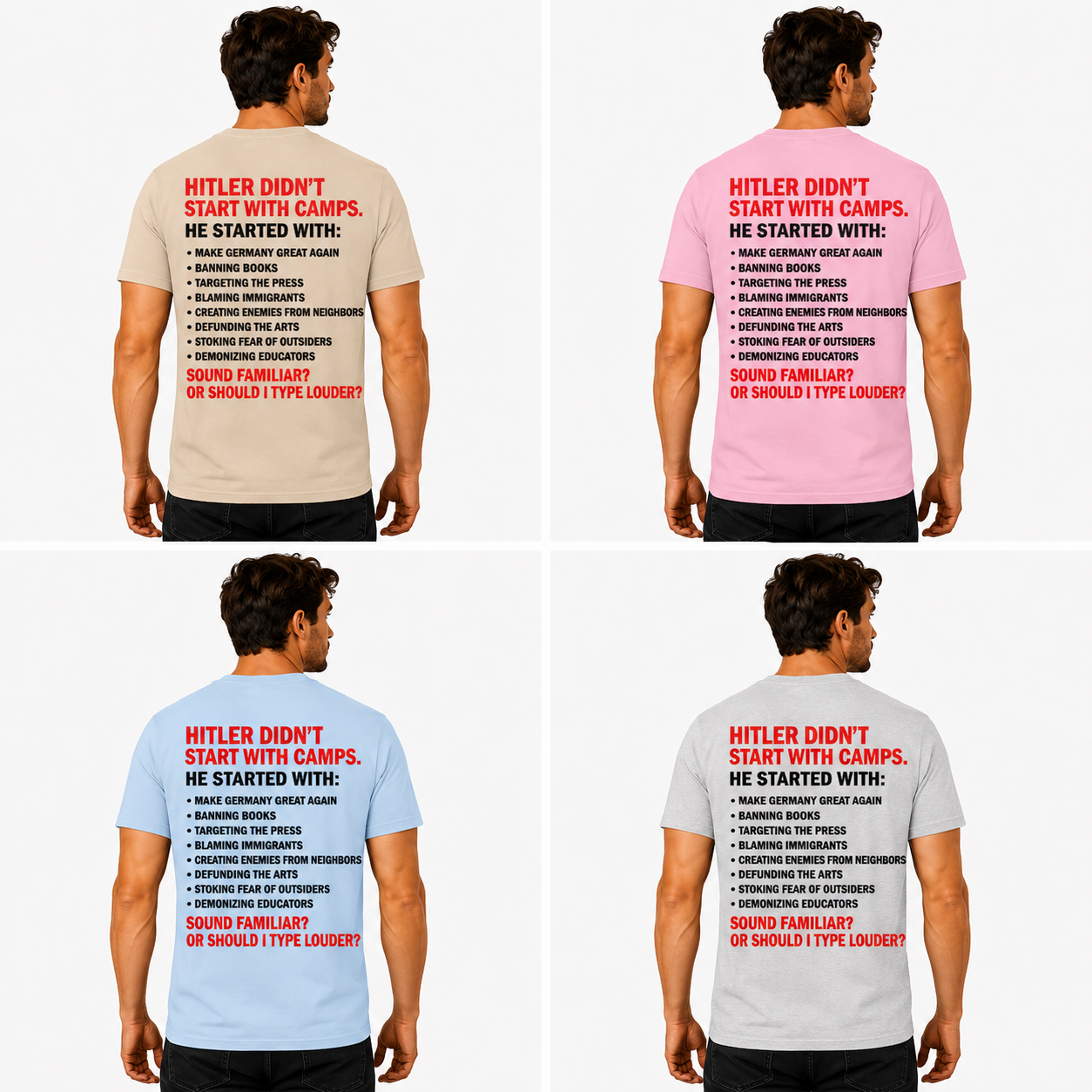 Hitler Didnt Start With Camps Shirt Anti Trump Political Graphic Tee Protest Equality Gift For Adults