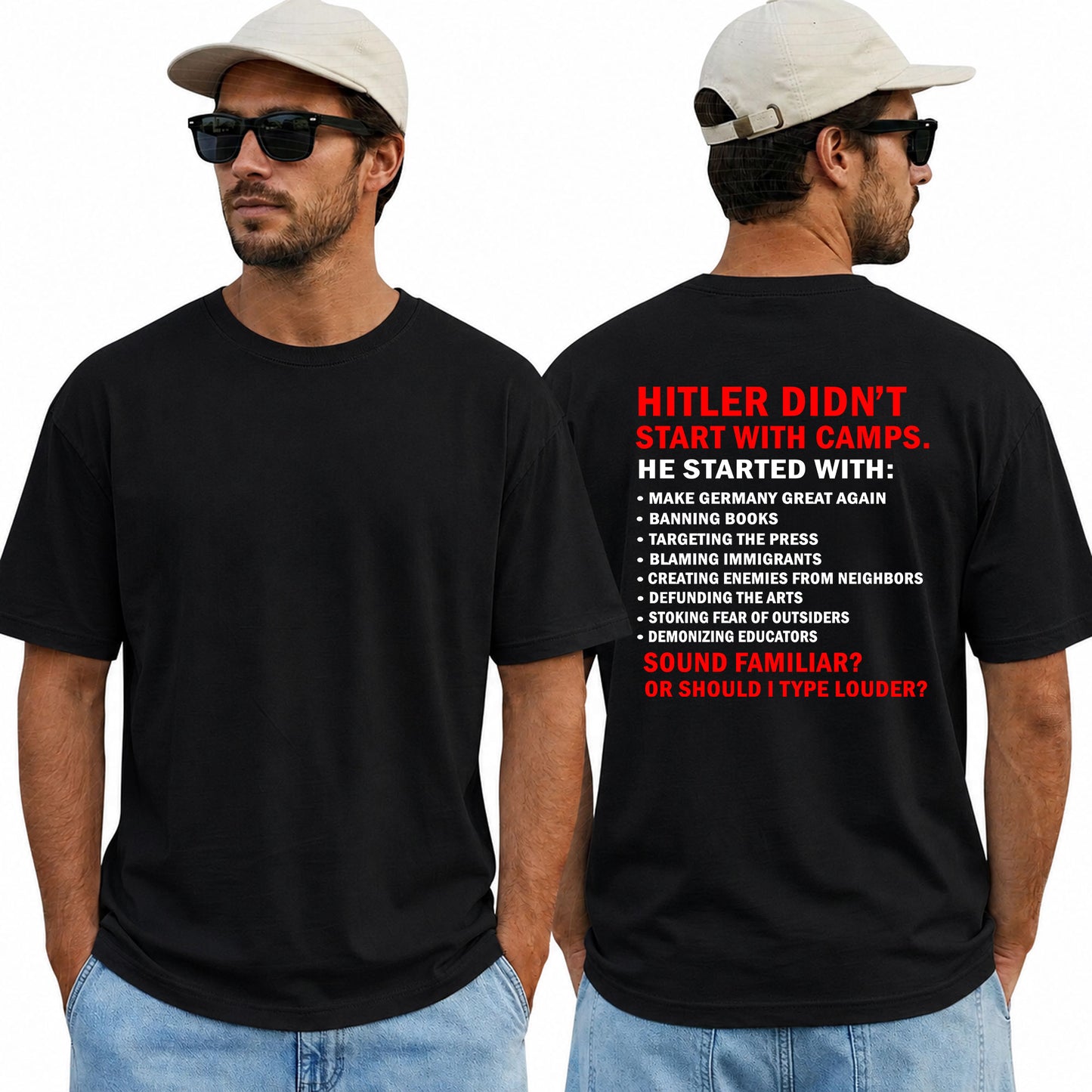 Hitler Didnt Start With Camps Shirt Anti Trump Political Graphic Tee Protest Equality Gift For Adults