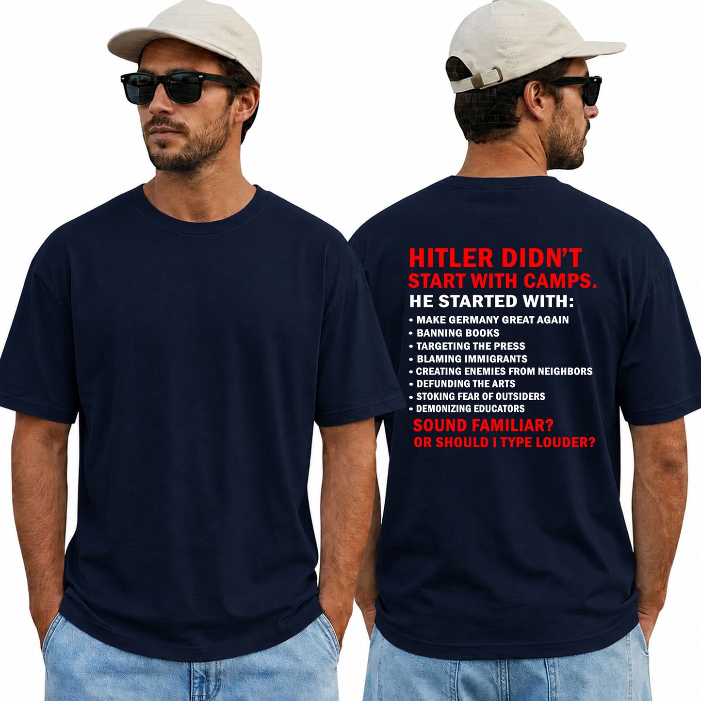 Hitler Didnt Start With Camps Shirt Anti Trump Political Graphic Tee Protest Equality Gift For Adults