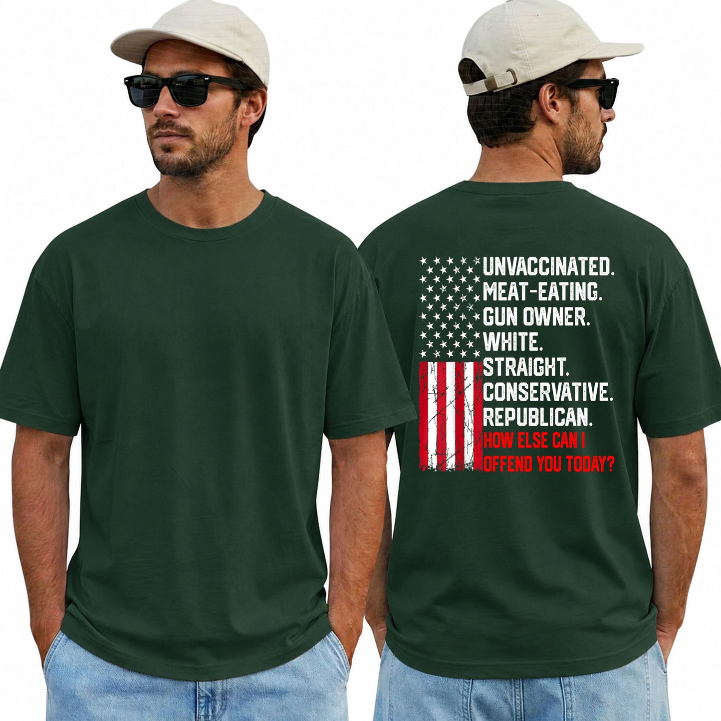 How Else Can I Offend You Today Shirt Funny Conservative Political Graphic Tee USA Flag Patriot Gift For Adults
