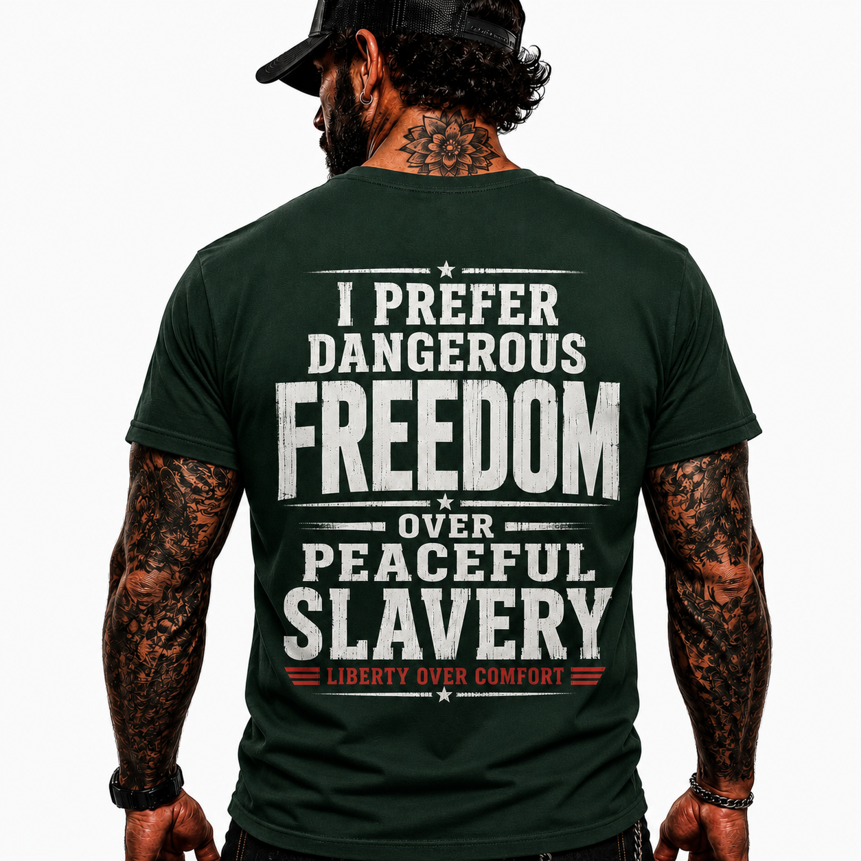 I Prefer Dangerous Freedom Over Peaceful Slavery Shirt Liberty Over Comfort Conservative Patriotic Graphic Tee Freedom Gift For Adults