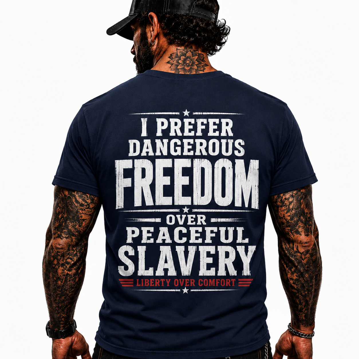 I Prefer Dangerous Freedom Over Peaceful Slavery Shirt Liberty Over Comfort Conservative Patriotic Graphic Tee Freedom Gift For Adults